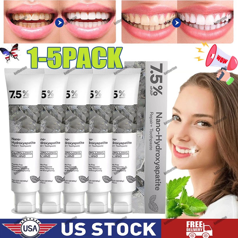 7.5% Hydroxyapatite Toothpaste Remove Yellow Tooth Stains For Sensitive Teeth