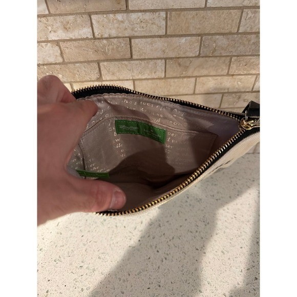 KATE SPADE DISNEY CLUTCH WRISTLET SILVER GLITTER WALT DISNEY QUOTE FAIRYTAIL