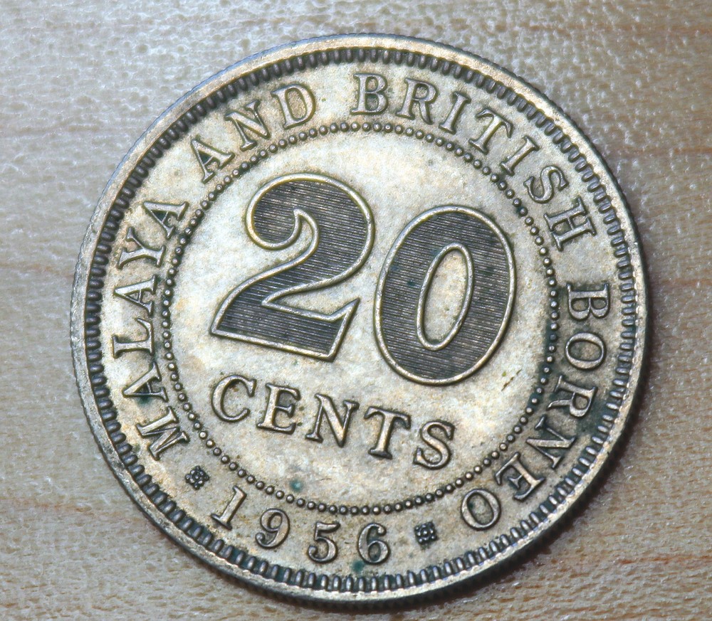1956 Malaya 20 Cents