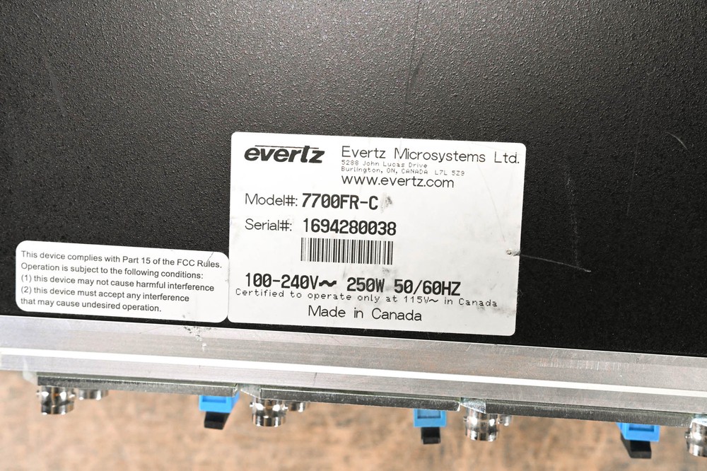 Evertz 7700FR-C MultiFrame Chassis CG00417