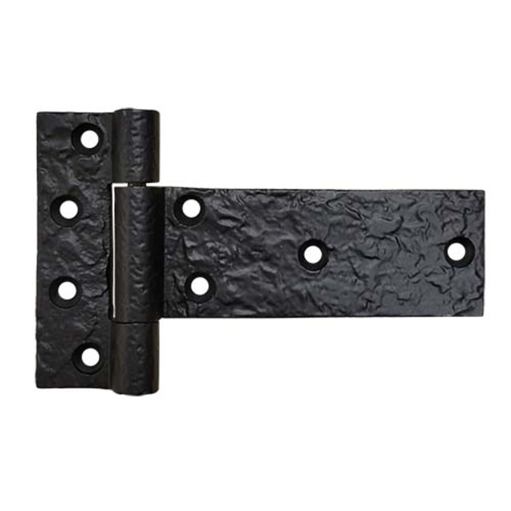 6" Decorative Tee Cast Iron Strap Hinge Gate Door Black Finish