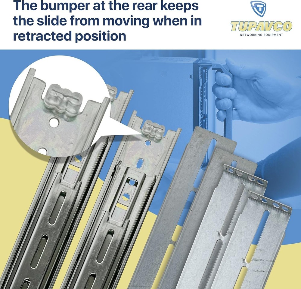 Adjustable Sliding Rails 18"-25" Depth for Server Rack