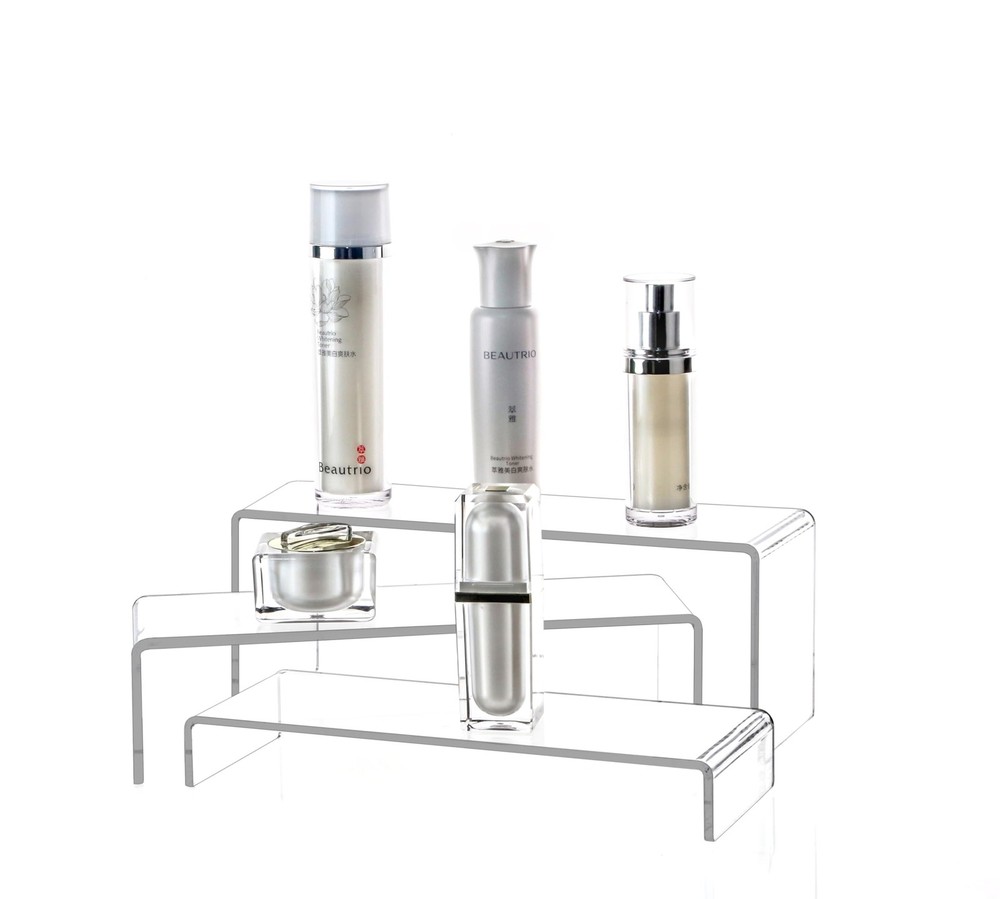 6 Pcs 12" Large Acrylic Risers 5mm thickness Rectangular Display Shelf for Cu...