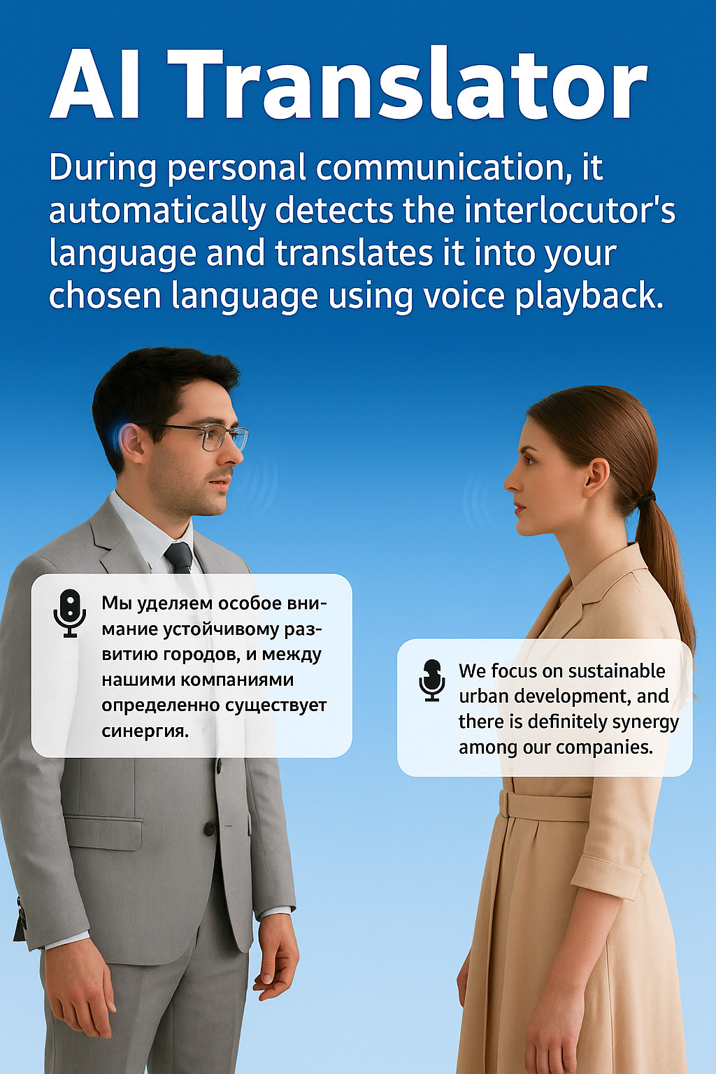 Smart Glasses AI Bluetooth Glasses 144+ Translation for Men & Woman Work Travel