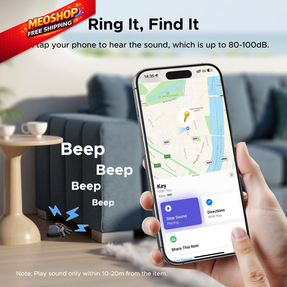UGREEN FineTrack Air Tracker Tags (iOS Only) 4 Pack, 2-Year Replaceable...