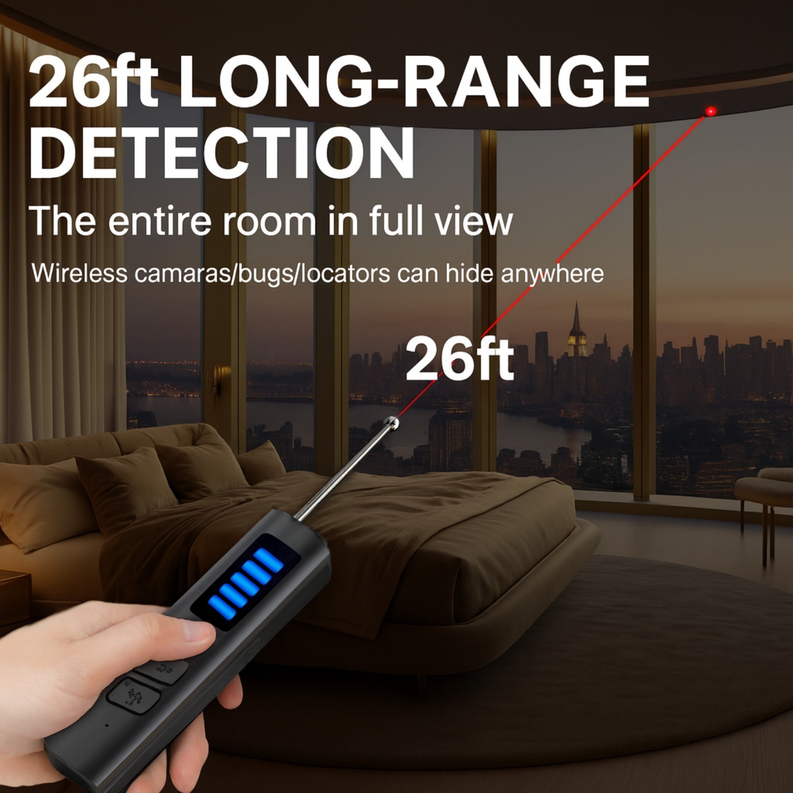 Hidden Camera Detector GPS Tracker Finder Anti Spy Bug Privacy Protection Device