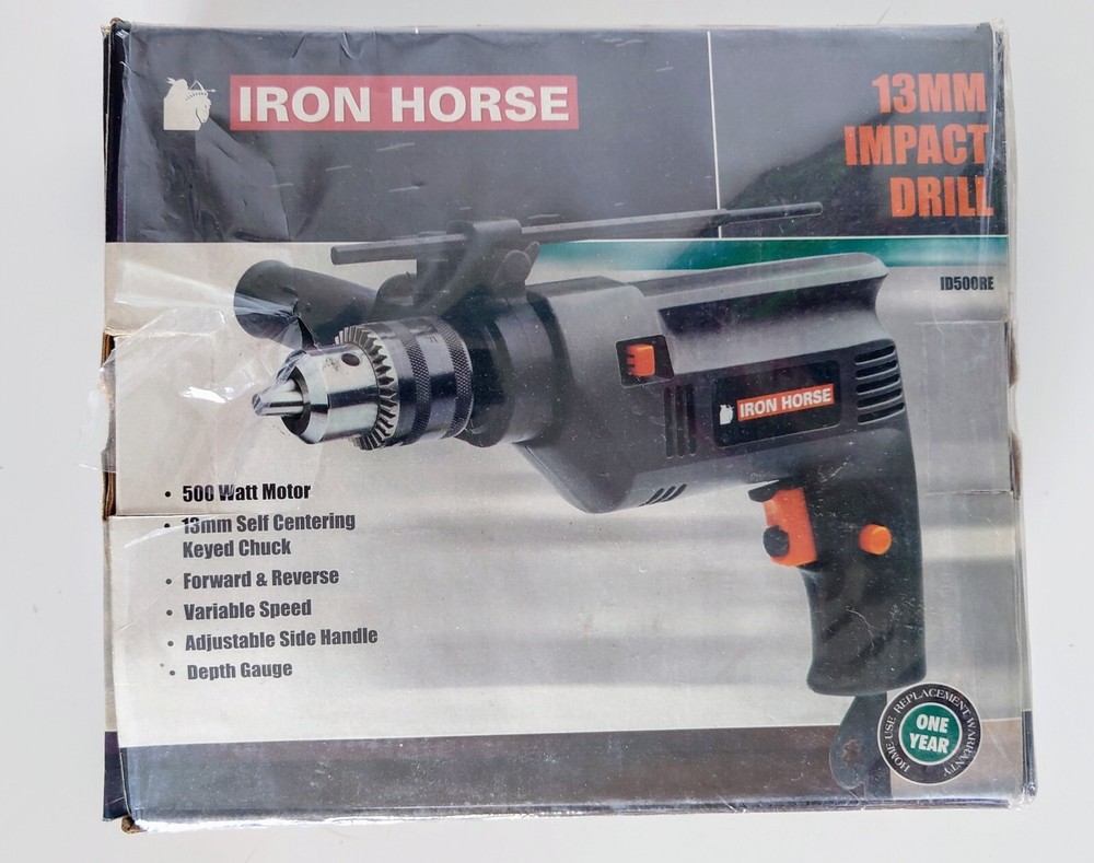 Iron Horse 13mm Impact Drill - Variable Speed, Forward & Reverse - Depth Gauge