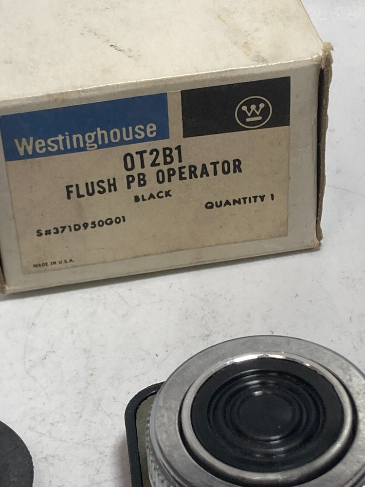 WESTINGHOUSE OT2B1 PUSHBUTTON OPERATOR BLACK FLUSH NIB