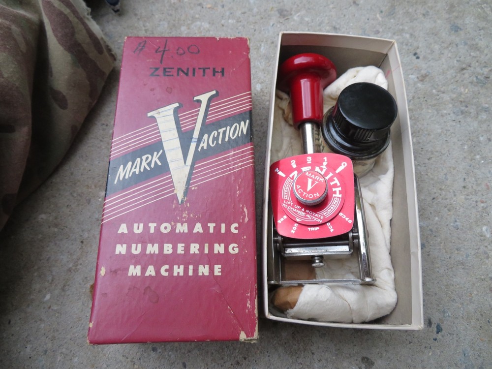 Vintage Zenith Mark V Automatic Numberer Number Stamp