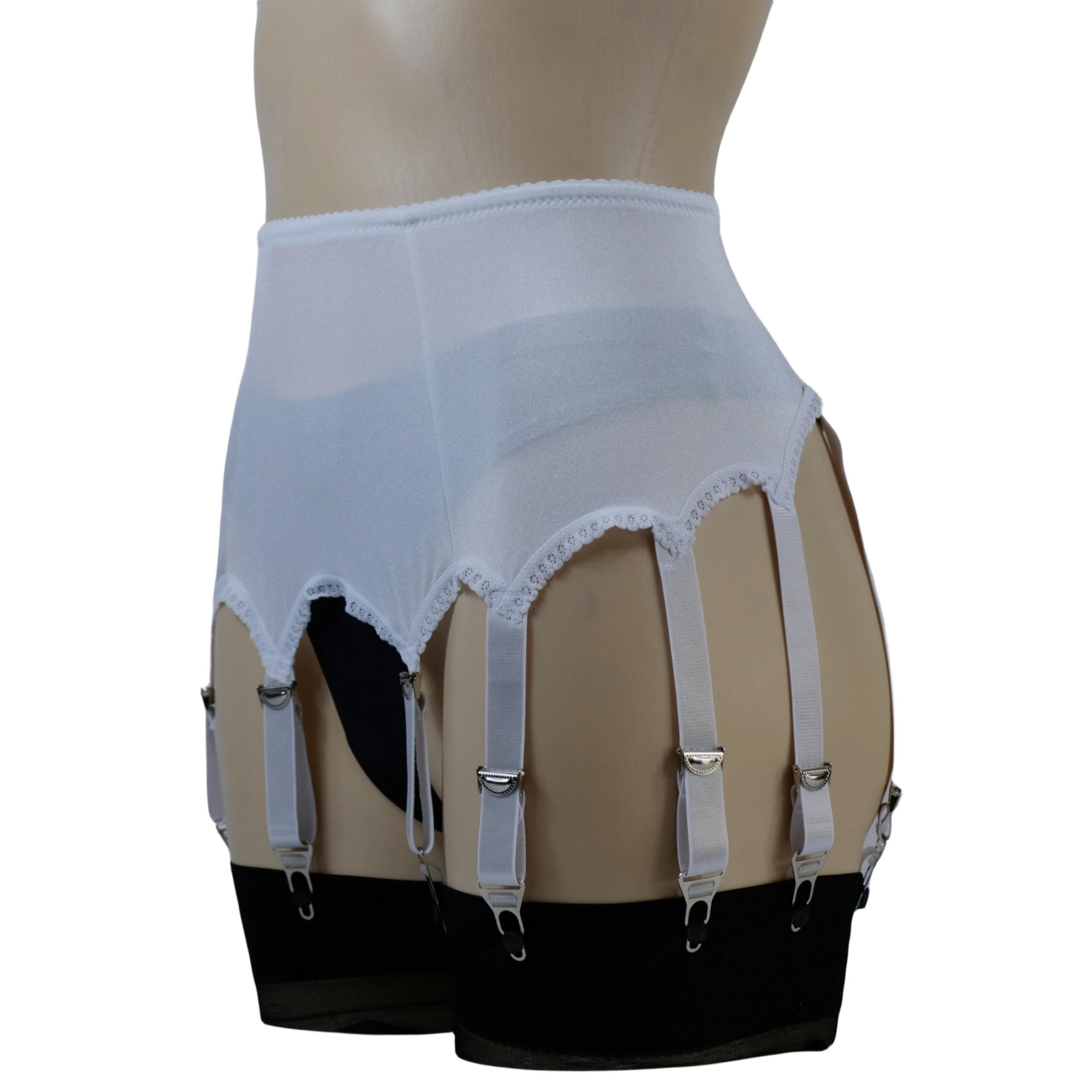 Luxallacki High Waist 10 Straps Garter Belt for Thigh Highs Girdle Metal Clips