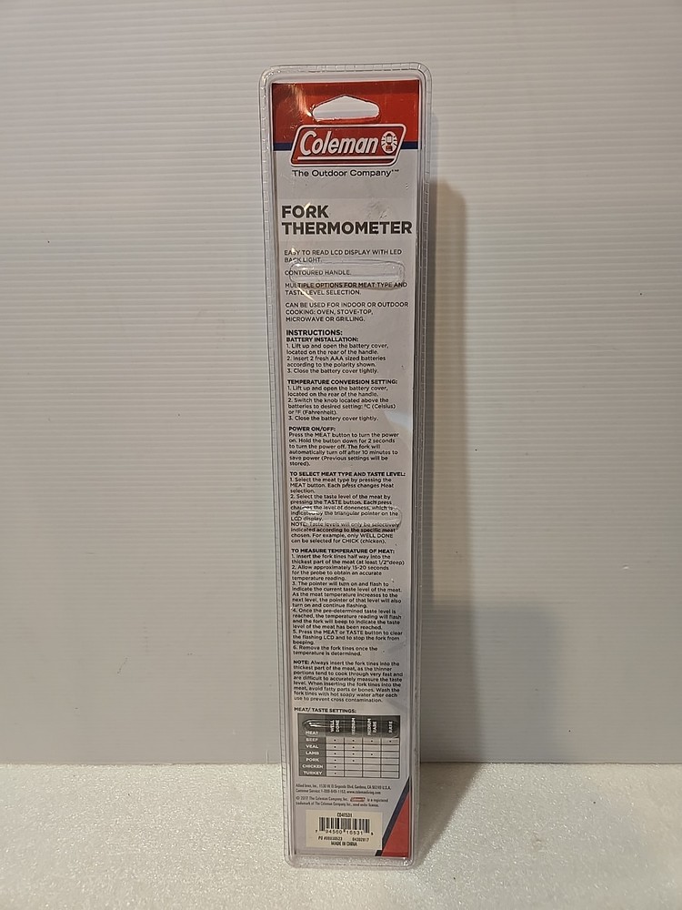 Coleman Digital Fork Thermometer NEW - CO4T531
