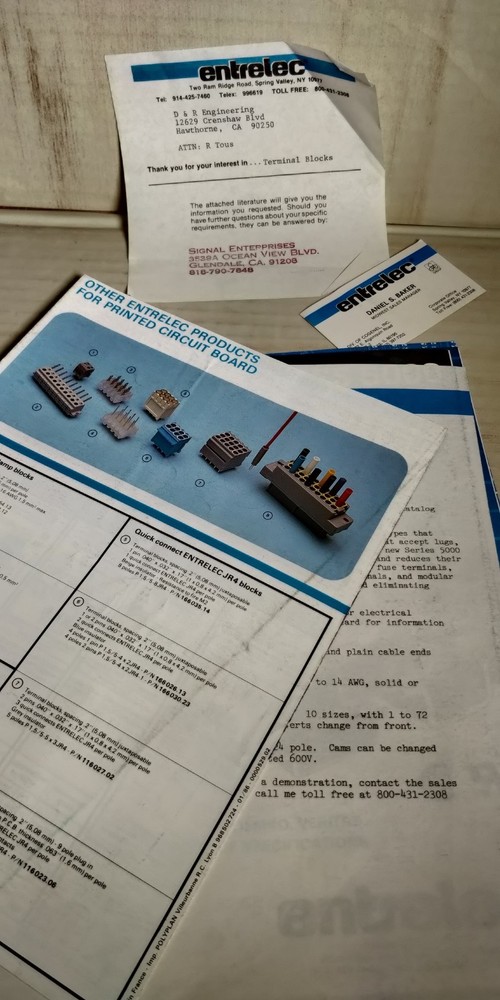 1985 ENTERLEC catalog modular terminal blocks C3