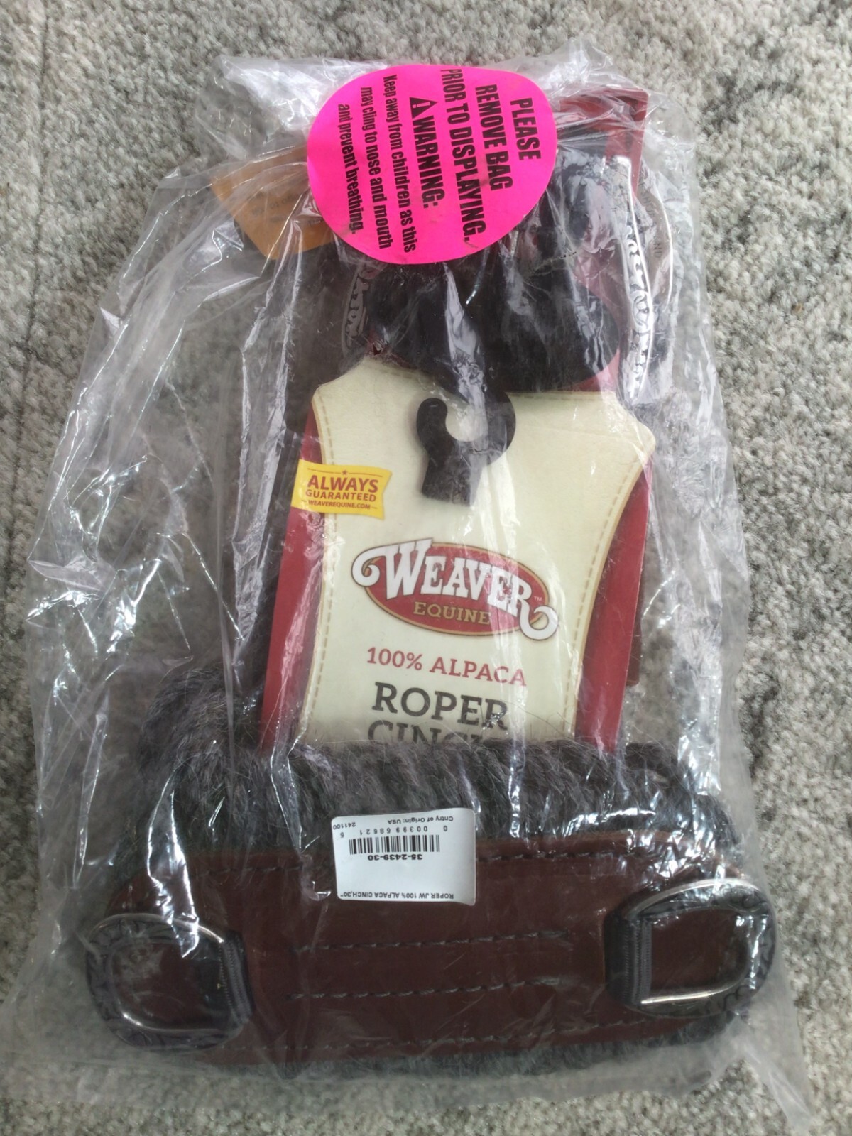 Weaver Equine 27-Strand 100% Alpaca Roper Cinch, Hand Woven *SEALED/LAST PIC*