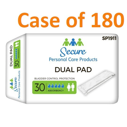 180 Pk Secure Dual Pads Incontinence Liner Maximum Absorbency bladder control