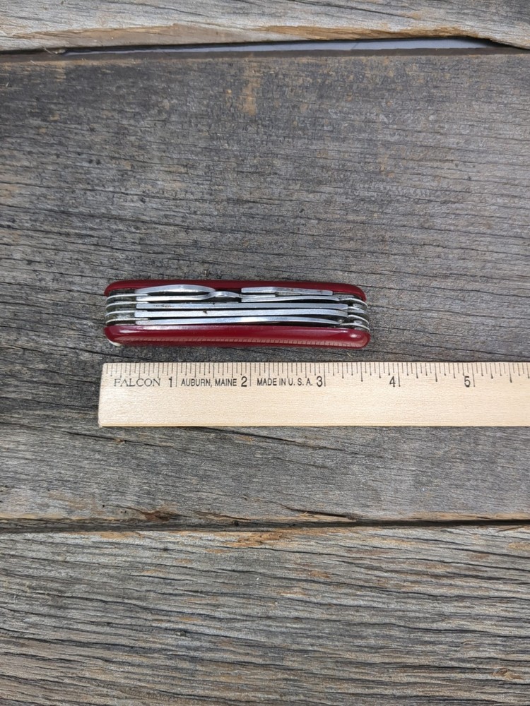 Red Swiss Style Multi Tool Pocket Knife Stainless 3.5"