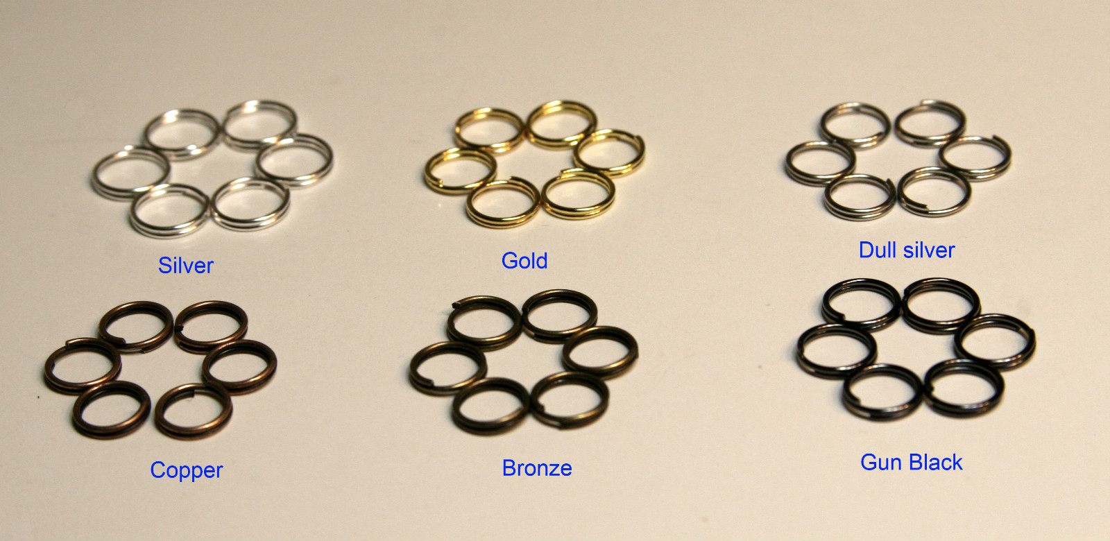 5mm,6mm,7mm,8mm Split Ring DOUBLE connector 6 Colors