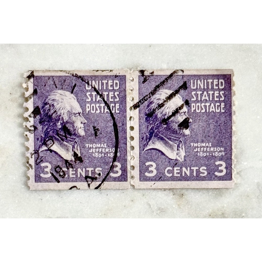 1938 Thomas Jefferson 3 Cent US Postage Stamps (A)
