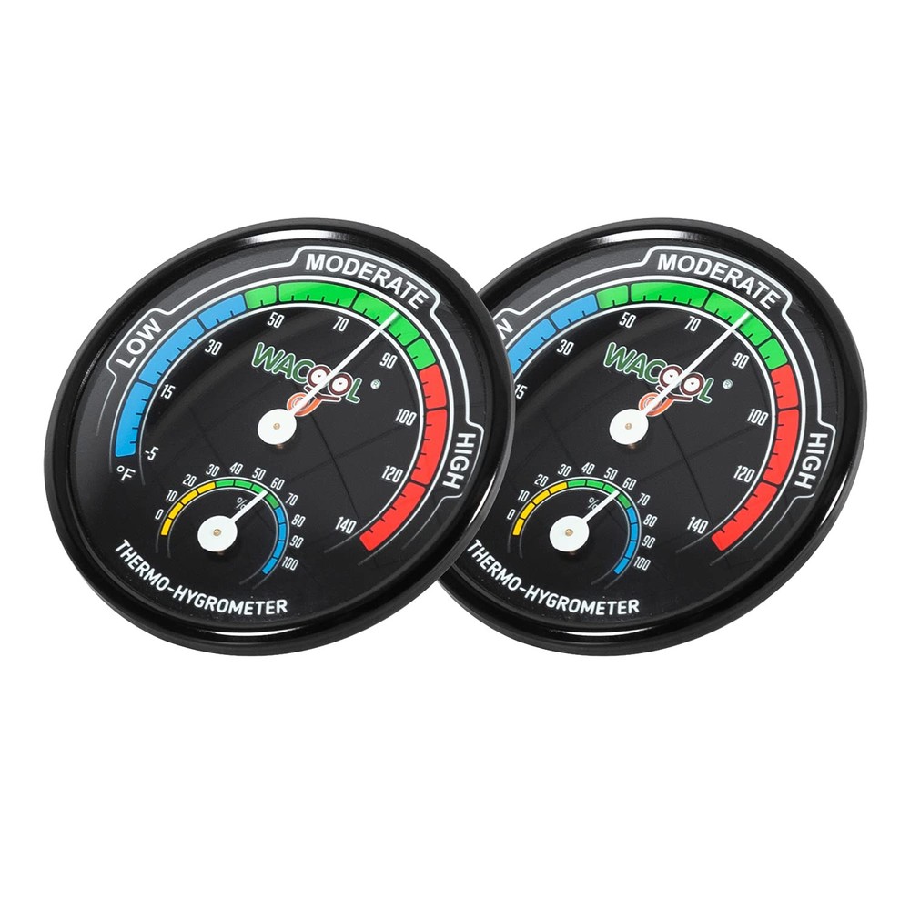 WACOOL Mini Analog Thermometer Hygrometer 2 Pack, Dial Temperature Humidity G...