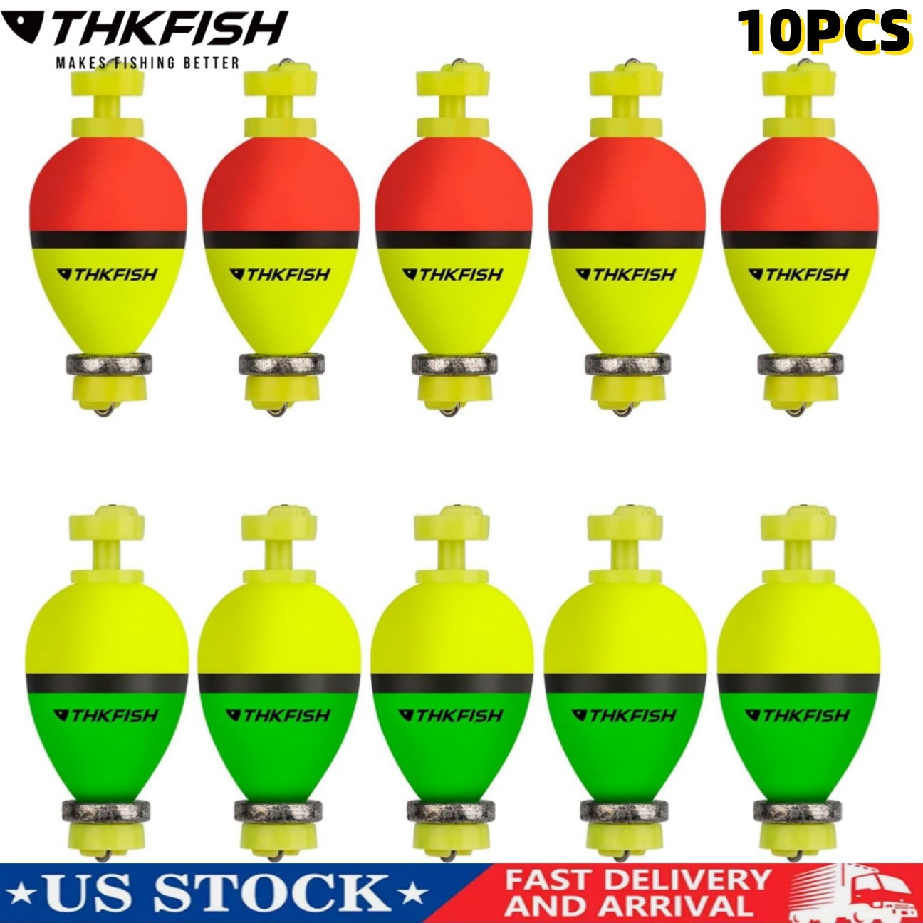 THKFISH Fishing Bobbers Floats Weighted Bobbers Foam Oval Slip Bobbers for Fish