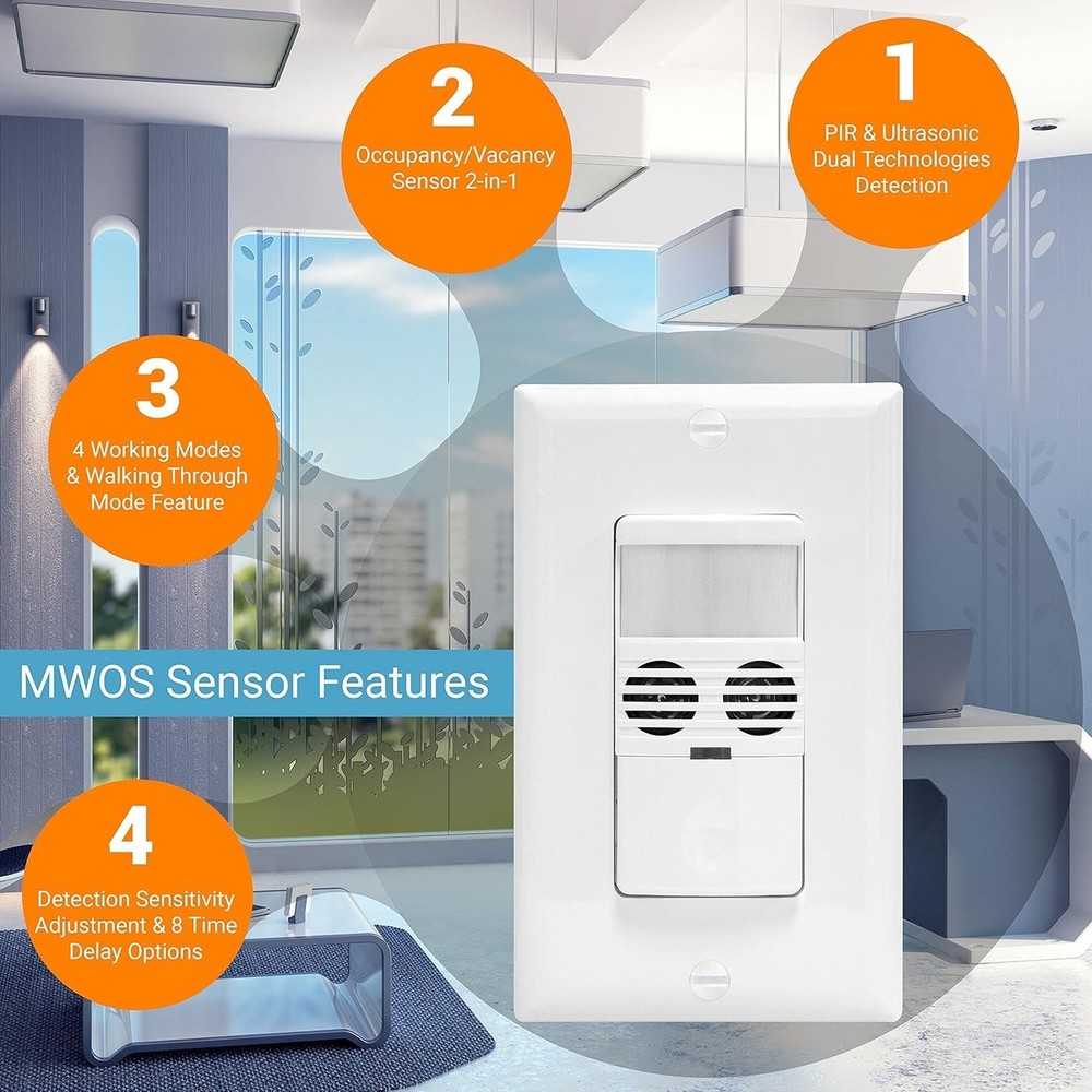 Dual Technology Motion Sensor Switch for Enhanced Accuracy in Indoor Spaces
