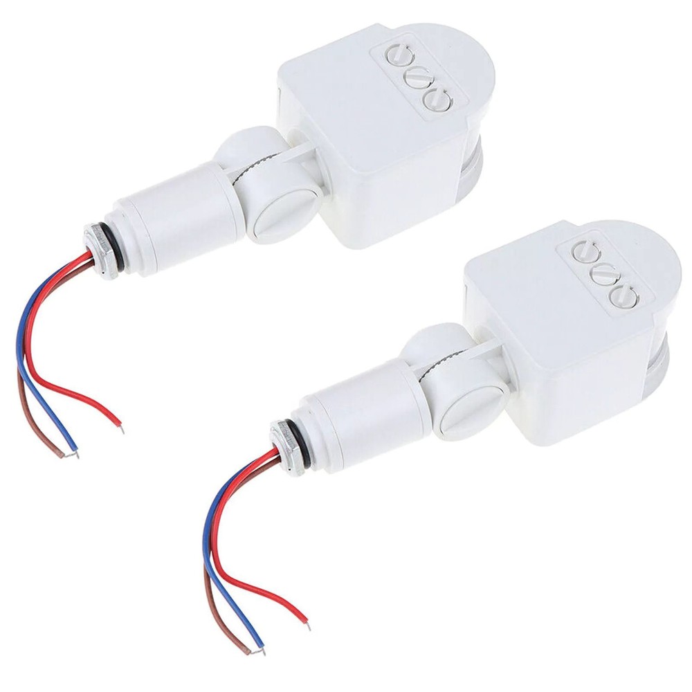 2pcs PIR Motion Sensor Switch For Ambient Light: 2LUX~2000LUX (Adjustable)