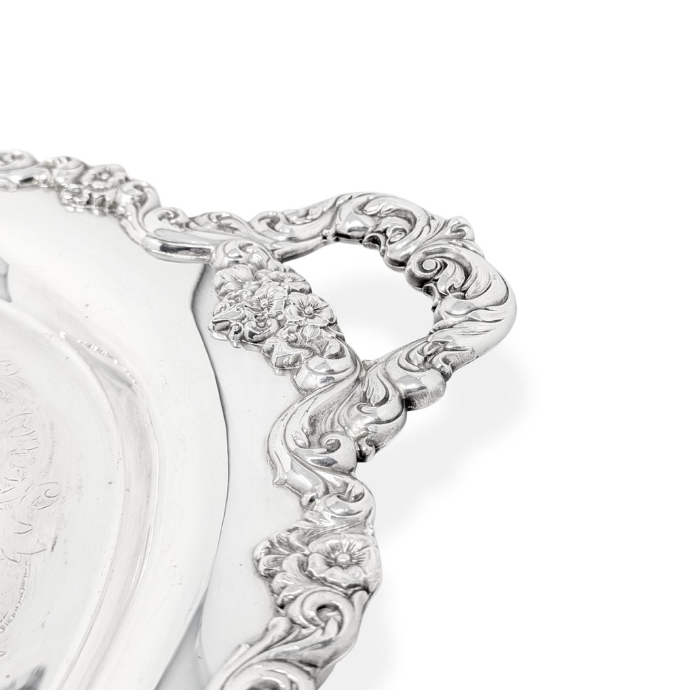 Poole #400 Lancaster Rose Silverplate 30" Serving Tray