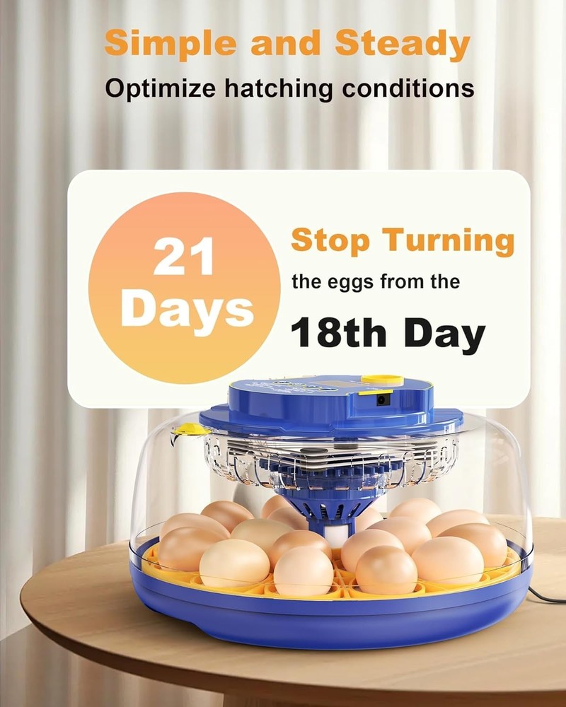 18 Chicken Egg Incubators for Hatching Eggs: Egg Incubator with Automatic Egg...