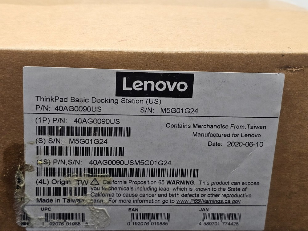 Lenovo 40AG0090US ThinkPad Basic 90W Docking Station Black
