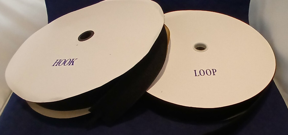 2" Black Sew-On Hook & Loop fastener - 50 yd rolls - NEW
