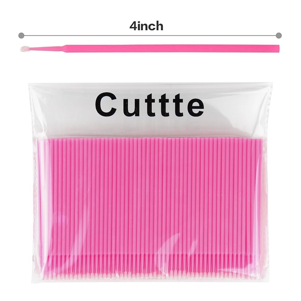 Cuttte 500PCS Disposable Micro Swabs for Eyelash Extension, Micro Applicators Ey