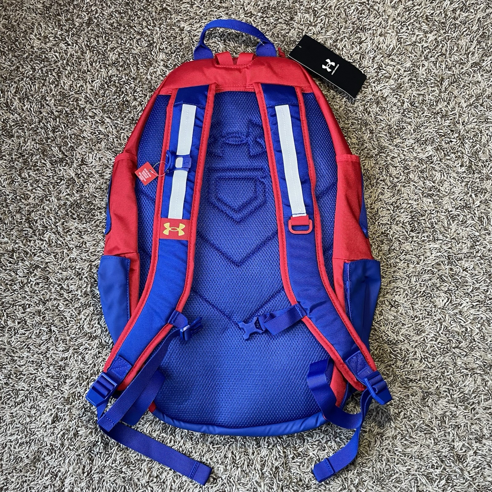UA Storm Baseball Backpack Batpack Red Royal Blue 37L 1384464-600 NEW