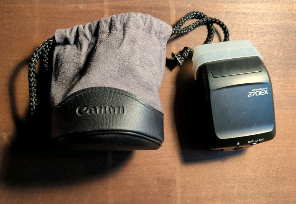 Canon Speedlite 270EX Shoe Mount Flash & Canon Drawstring