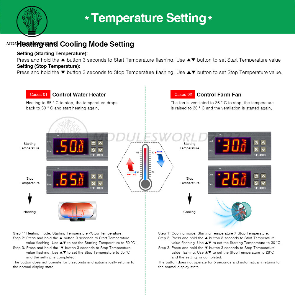 STC-1000 AC 110-220V Digital Temperature Controller Thermostat Aquarium Sensor