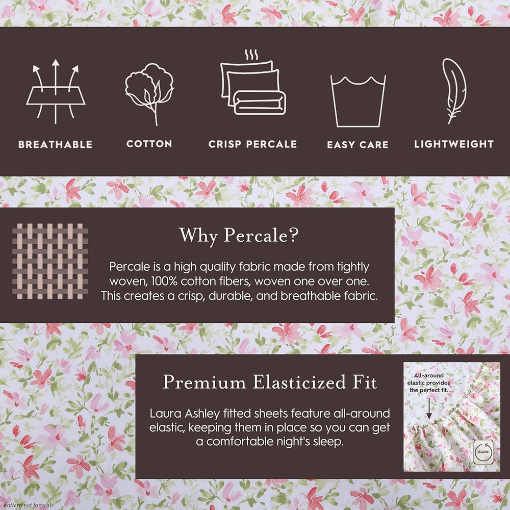 - Queen Sheets, Cotton Percale Bedding Set, Lightweight & Breathable Home Decor