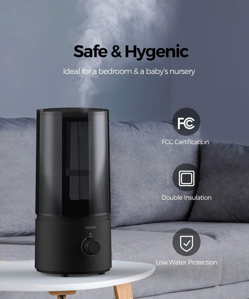 Filterless 1.0L Cool Mist Humidifier - Adjustable Control, 32dB Quiet Operation