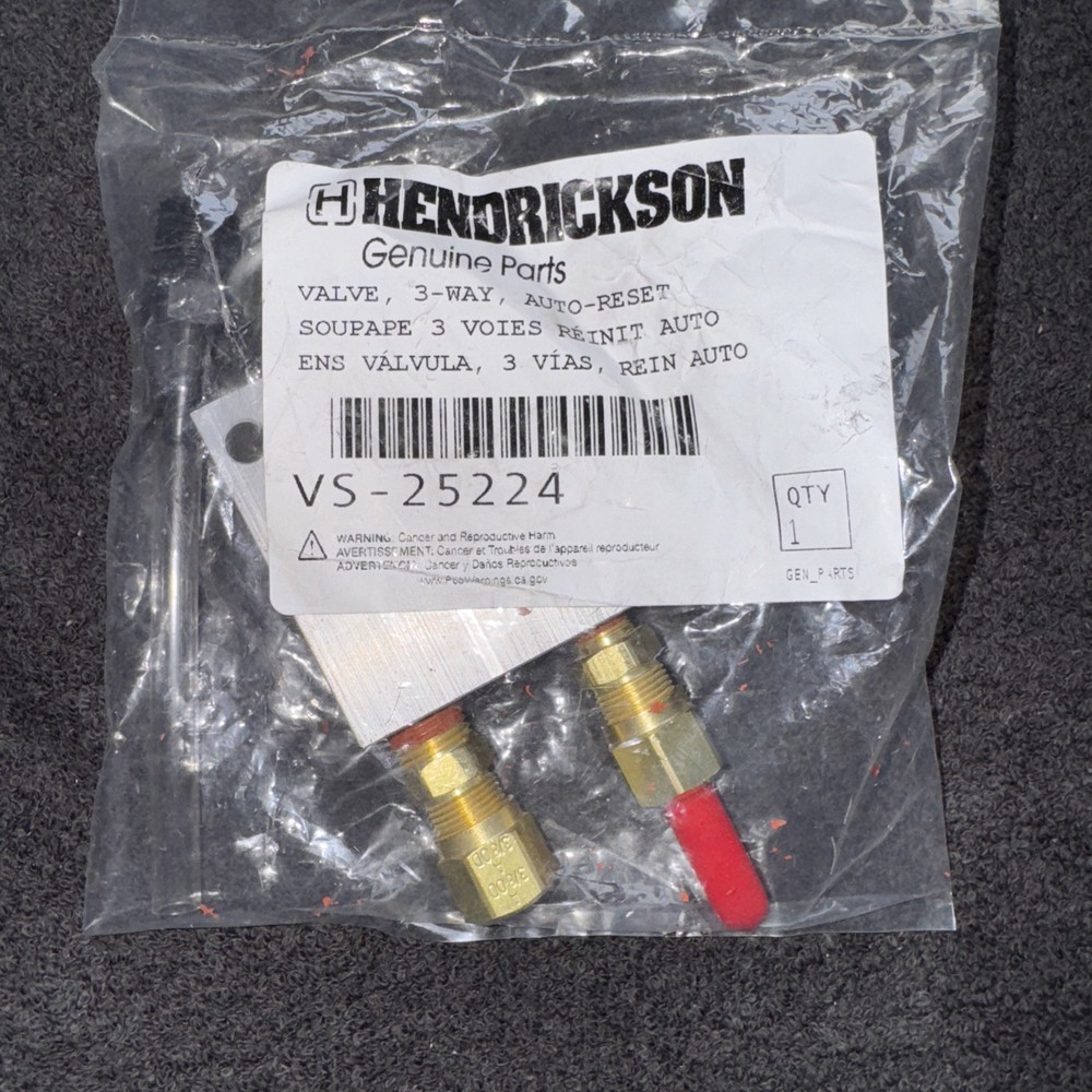 HENDRICKSON VS-25224 3-WAY AUTO-RESET VALVE W/FITTINGS New Orm