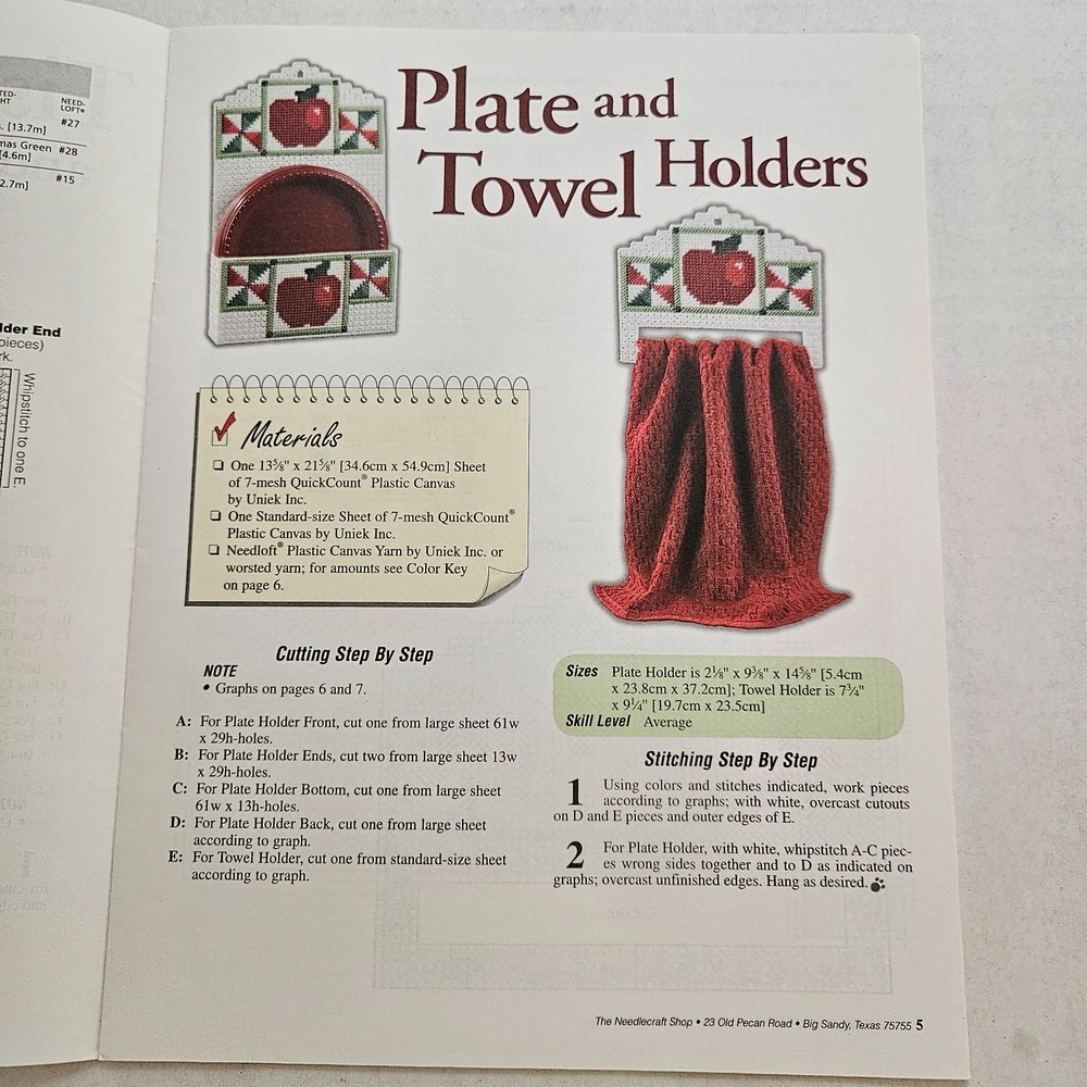 Plastic Canvas Homespun Apple Kitchen 12 Designs Country Needlecraft Patterns