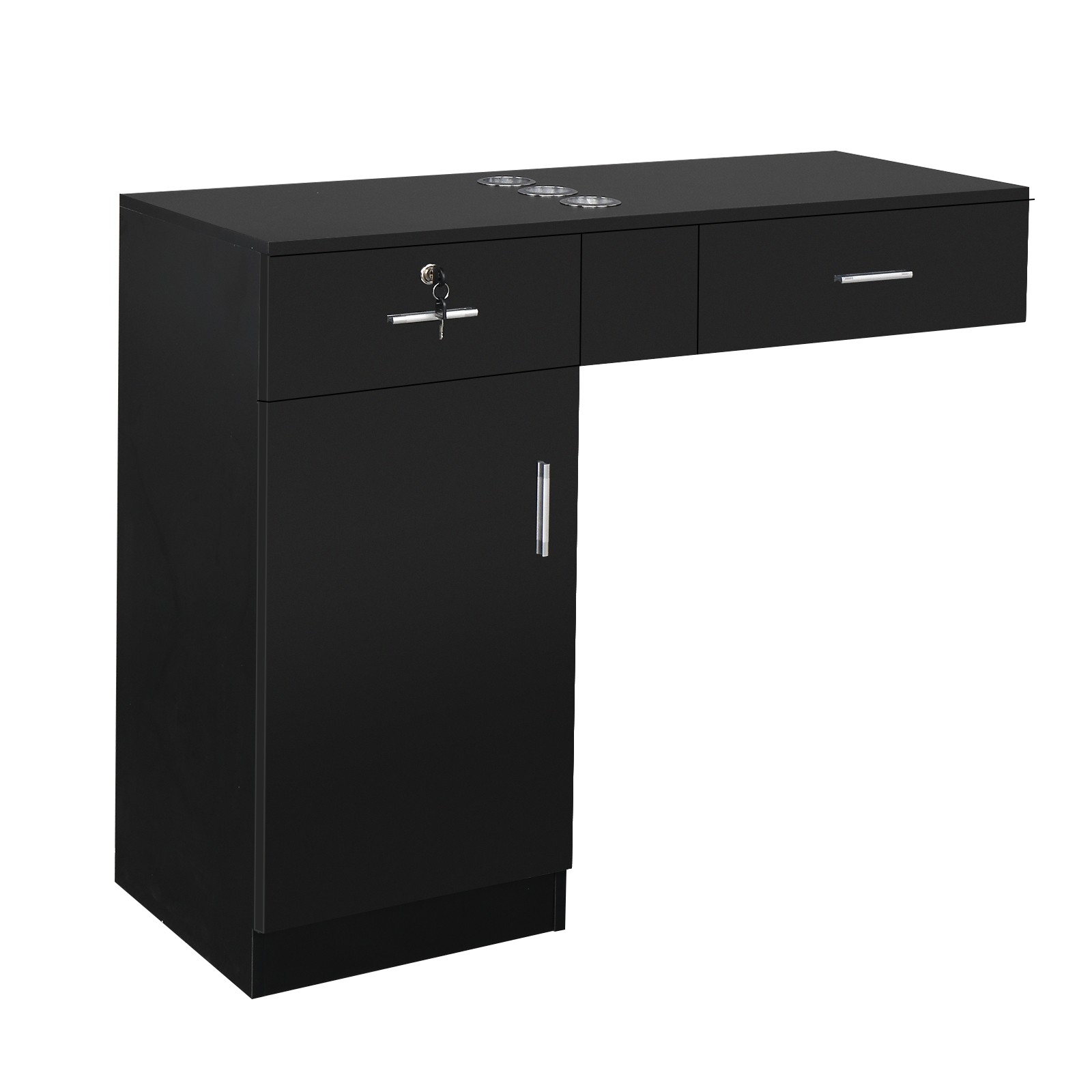 Wall Mount Salon Station Beauty Barber Equipment for Hair Stylist with 2 Drawers