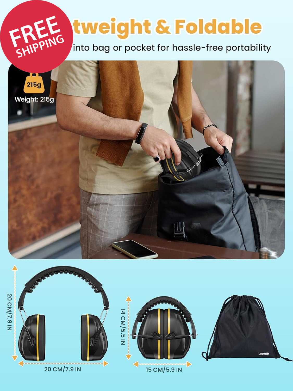 Noise Reduction Ear Muffs, Noise Cancelling Headphones for Adults, Kids Autism S