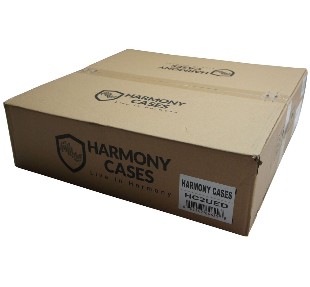 Harmony Cases HC2UED Pro DJ Flight 2U FX Effect 16" Depth Road Vertical Case