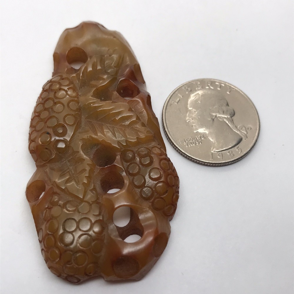 CARVED LEAF VINE BAKELITE ANTIQUE PIECE DISPLAY OPEN WORK TESTED