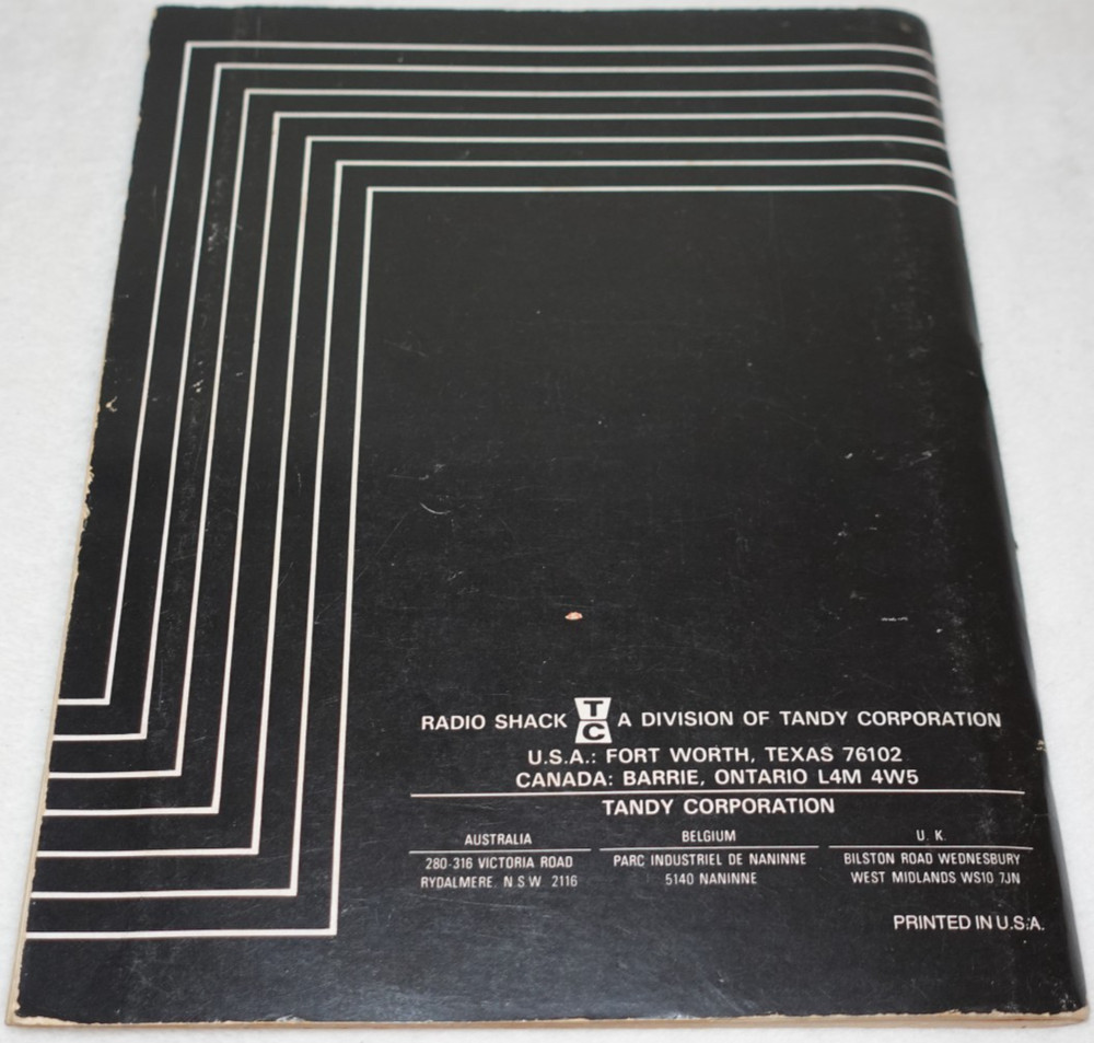 Radio Shack TRS-80 Micro Computer Technical Reference Handbook 1978 Publication