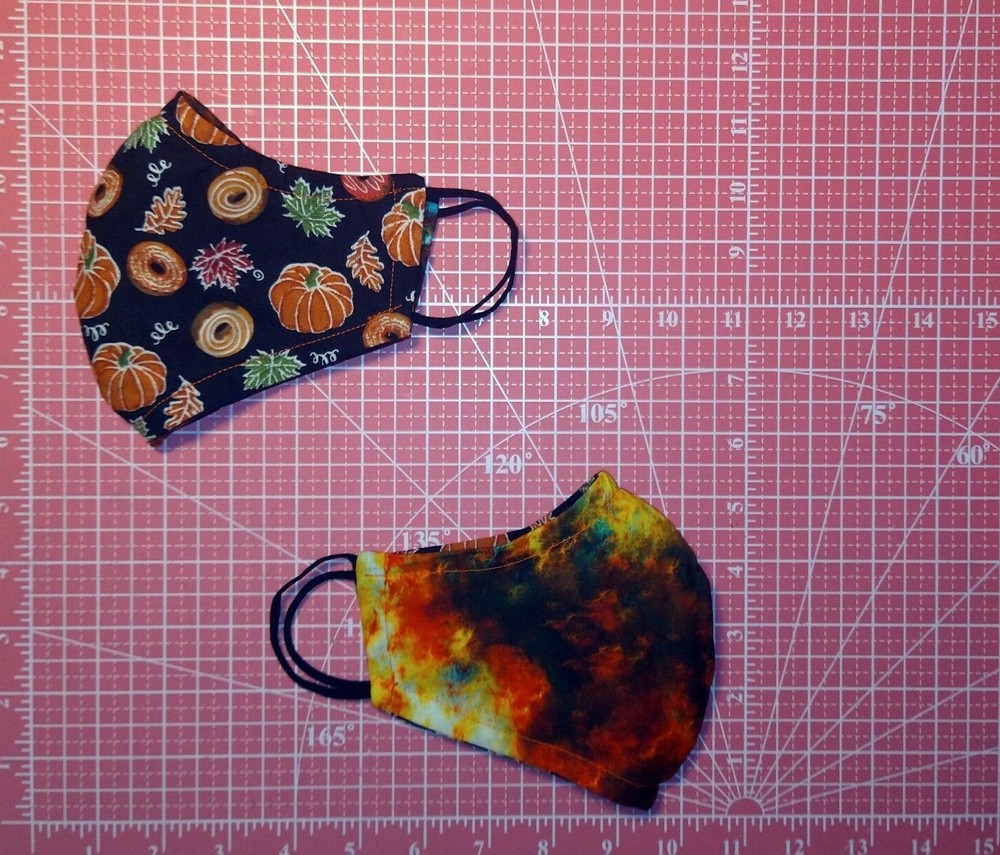 Pumpkin Maple Doughnut REVERSIBLE Orange Lightning Mask Multi Sizes