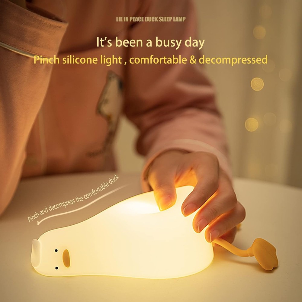 MUID Benson Lying Flat Duck Night Light, LED Squishy Mini,