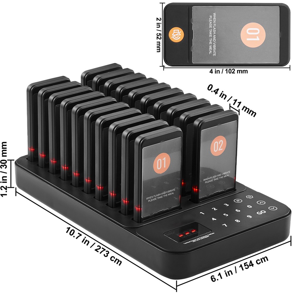 Restaurant Wireless Pager System 20 Call Coasters Guest Queuing Calling