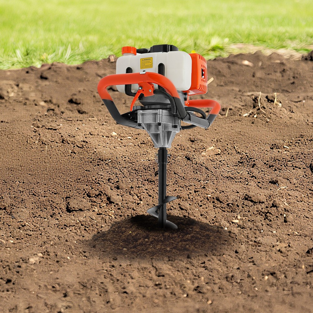 52CC 2.4HP Post Hole Digger Earth Auger 2 Stroke Digging Machine w/3 Drill Bits