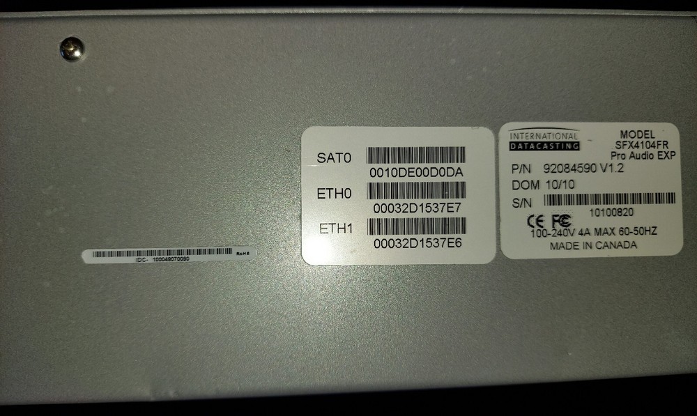 International Datacasting SuperFlex Pro Audio EXP DVB-S/DVB-S2 SFX4104FR PRSS