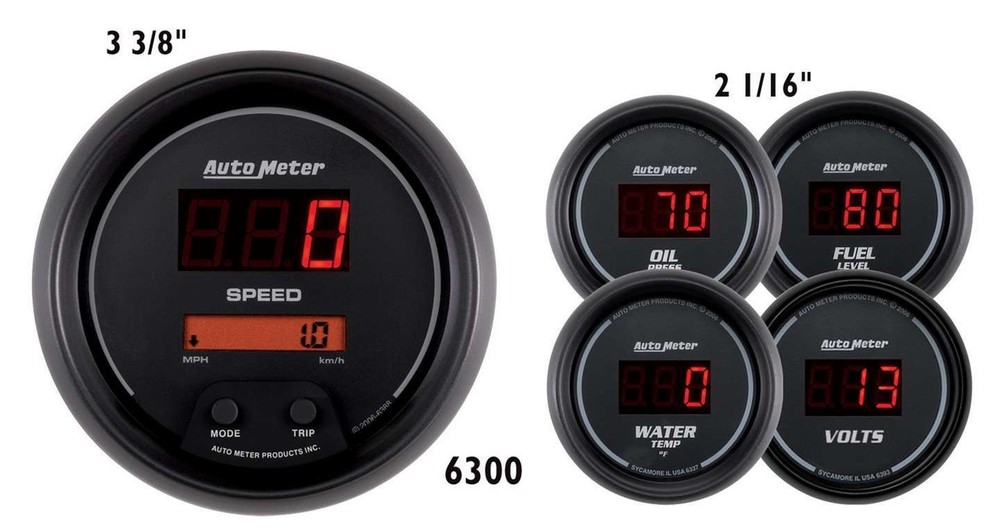 AUTOMETER 6300 Digital 5-Gauge Kit - Sport Comp