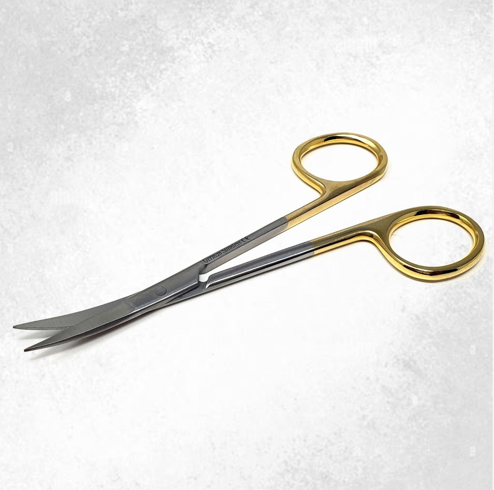 Gold Handle IRIS Micro Dissecting Scissors Curved 4.5"
