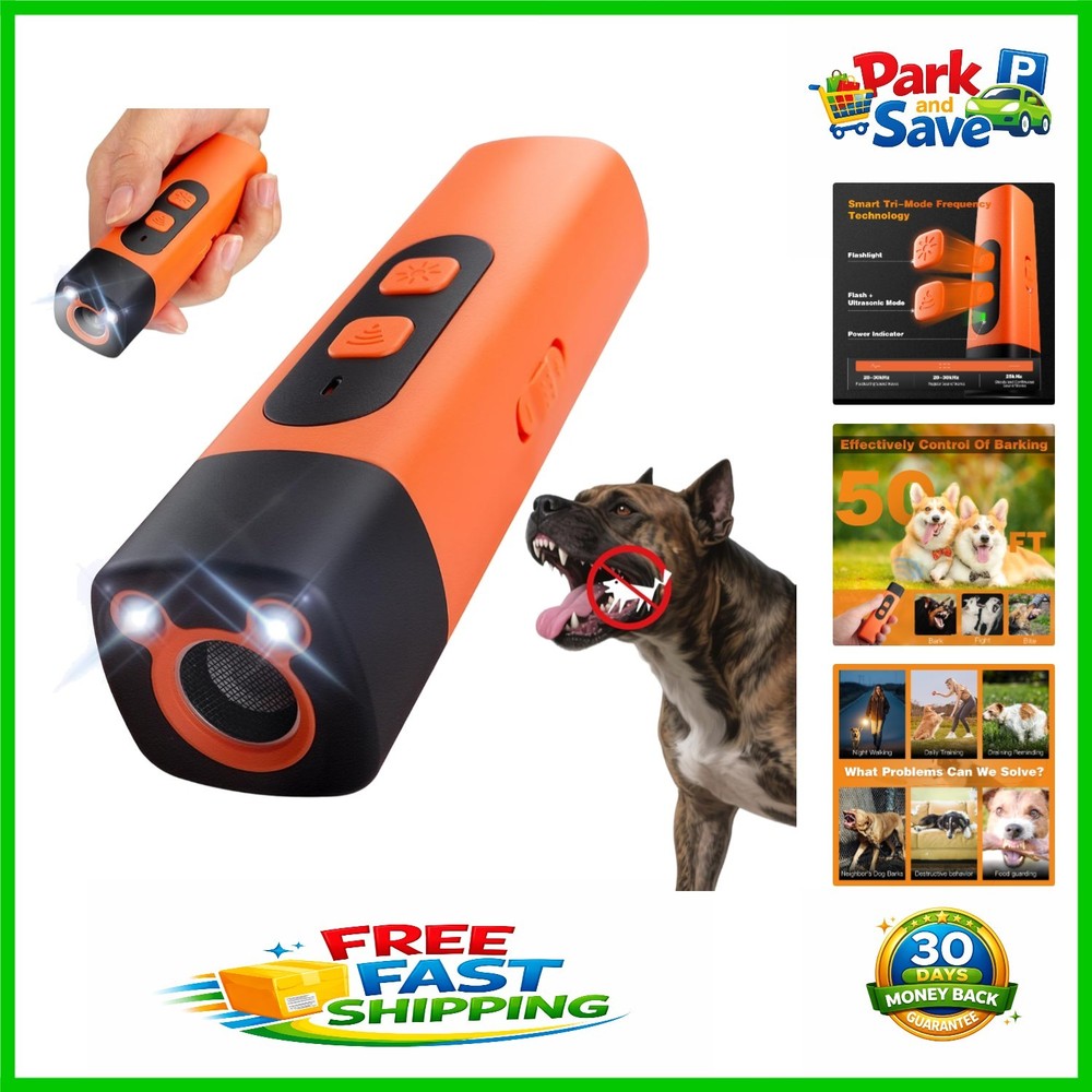 Rechargeable Ultrasonic Dog Trainer: 50ft Long Range Bark Control Solution